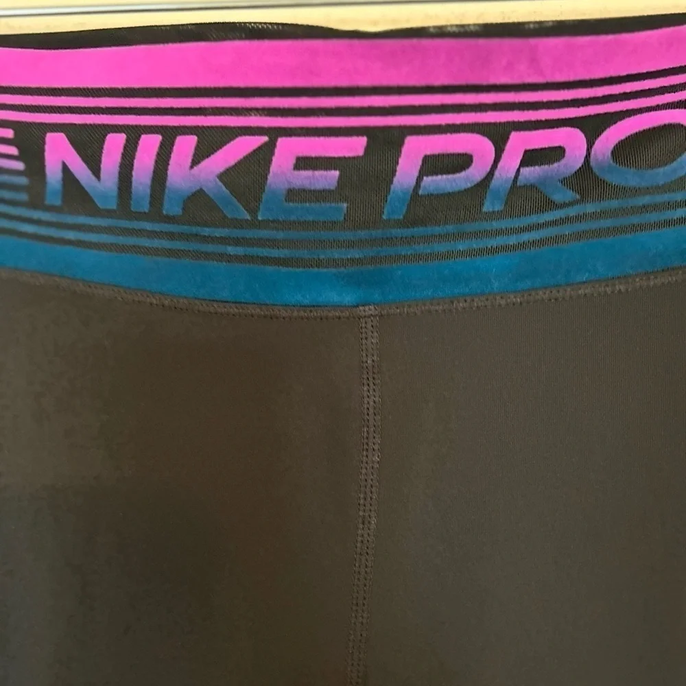 Nike Pro Intertwist Women's Leggings Black Purple Blue Compression Pants Large